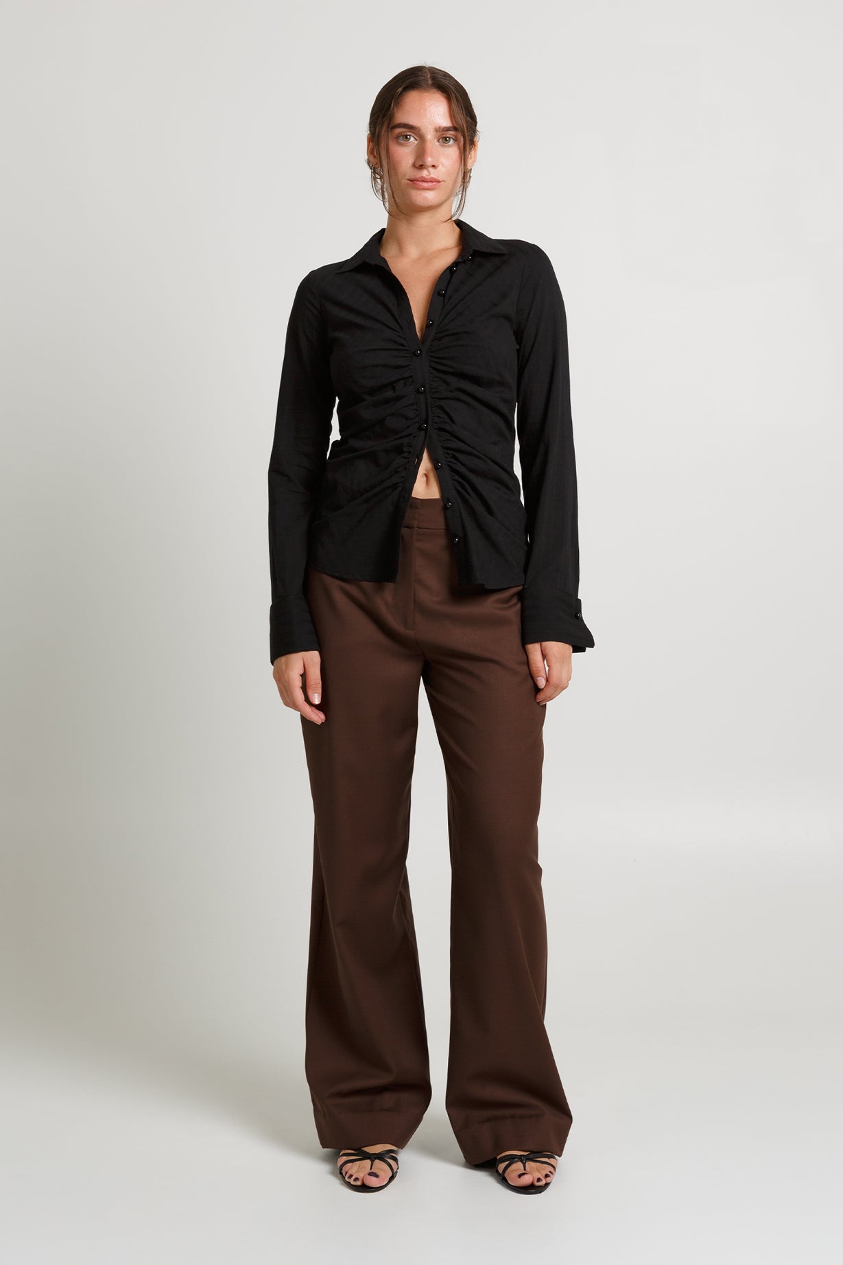 Ruched Front Shirt Nera