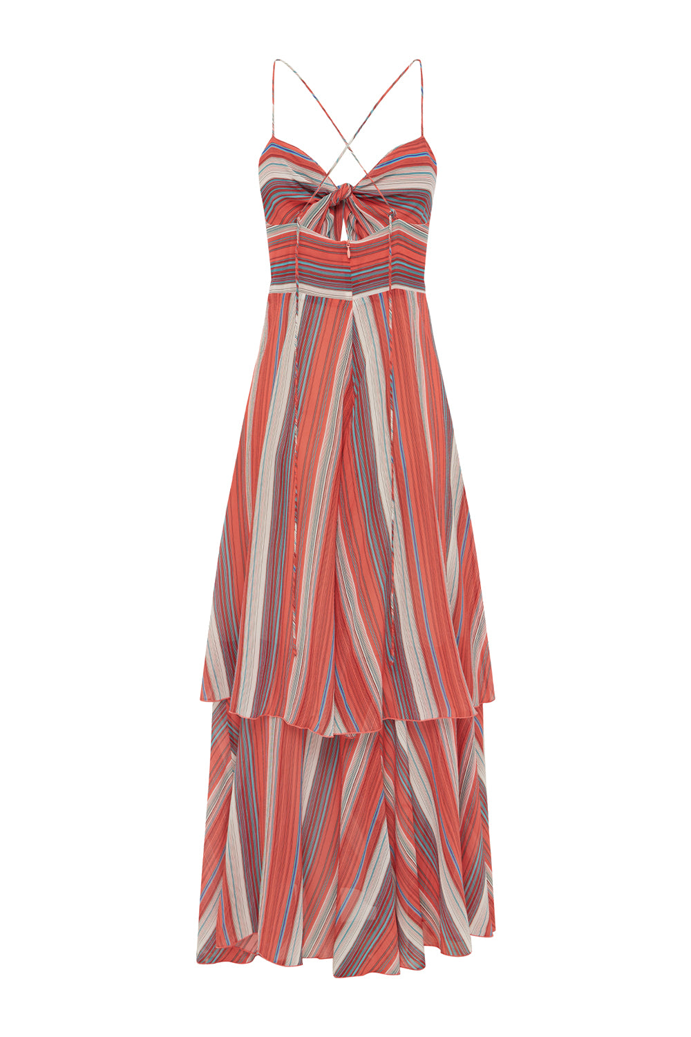 Tie Front Tiered Dress Corallo