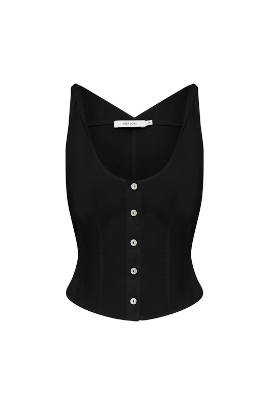 Twist Shoulder Bustier Nera