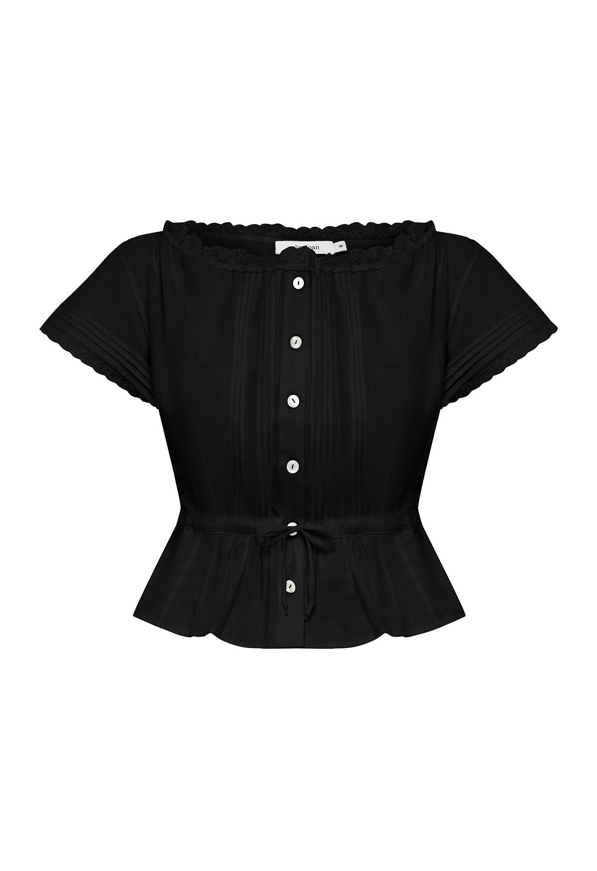 Pintuck Blouse Nera – Olga Joan