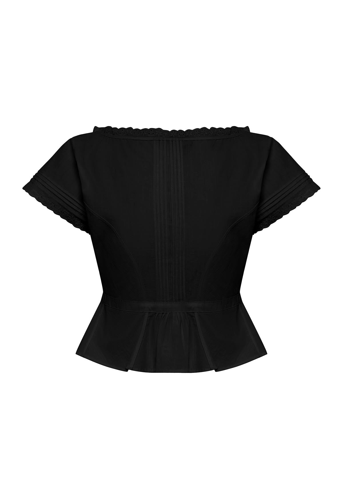 Pintuck Blouse Nera