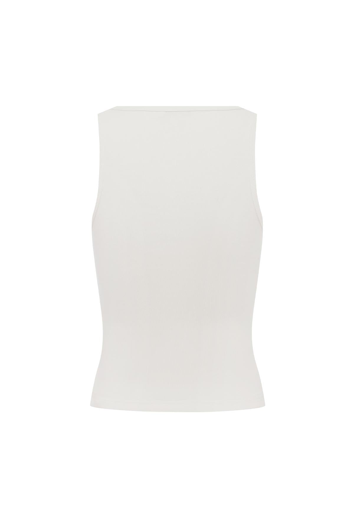 Ribbed Scoop Singlet Bianca