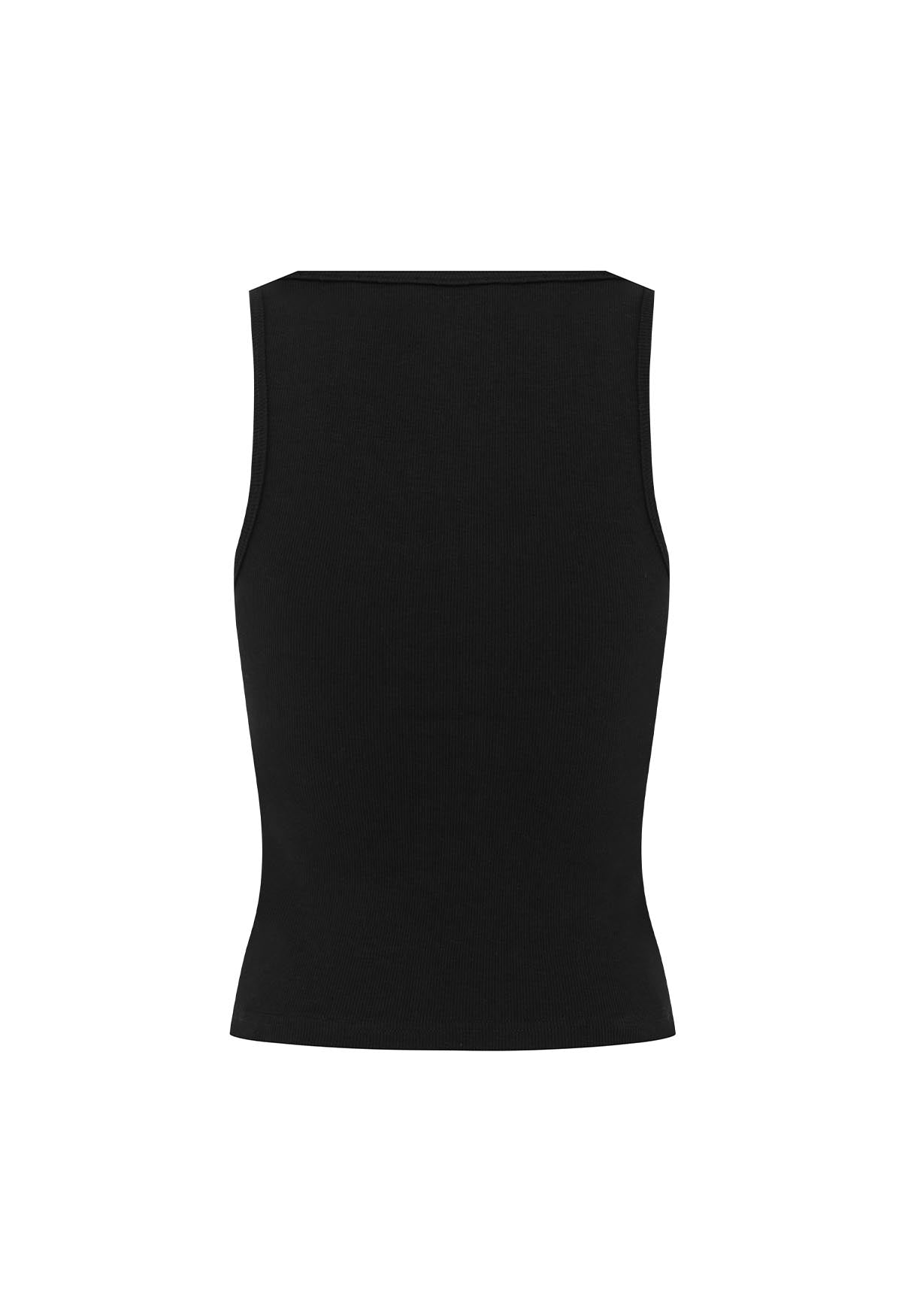 Ribbed Scoop Singlet Nera