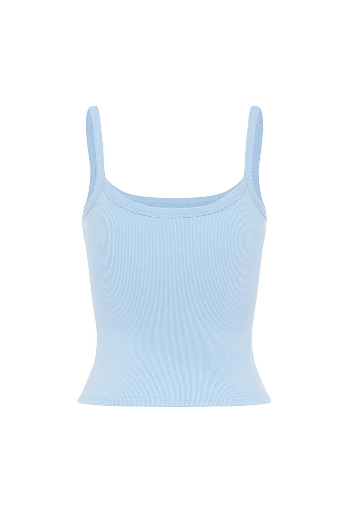 Ribbed Singlet Cielo
