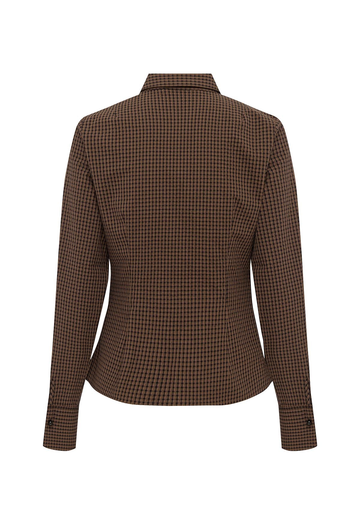 Ruched Front Shirt Ciocco Check
