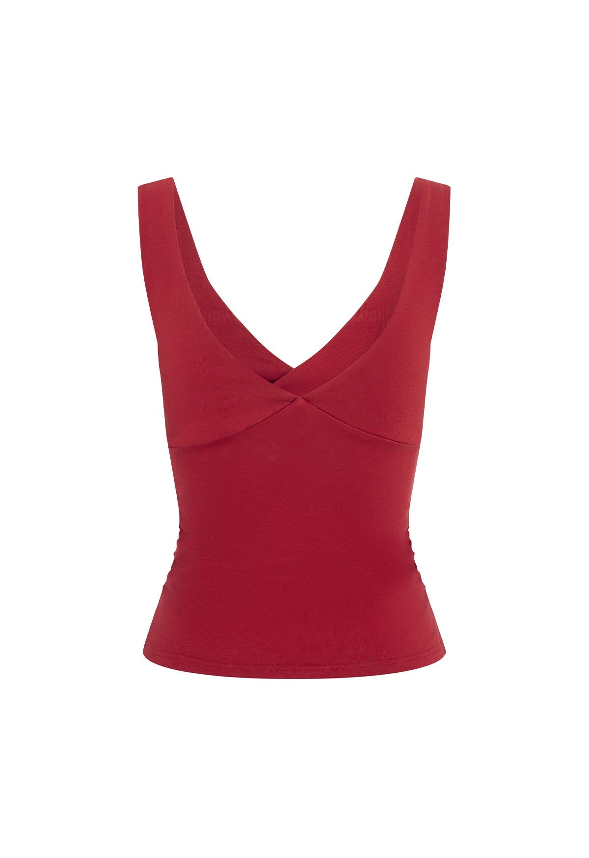 Ruched Plunge Top Rossa
