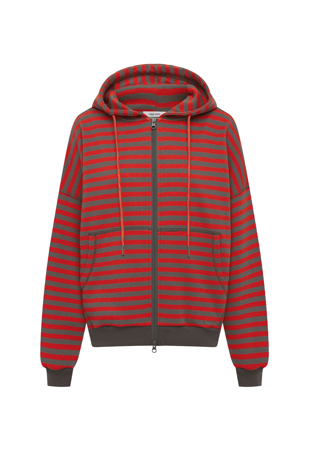 Zip Hoodie Pomodoro Stripe – Olga Joan