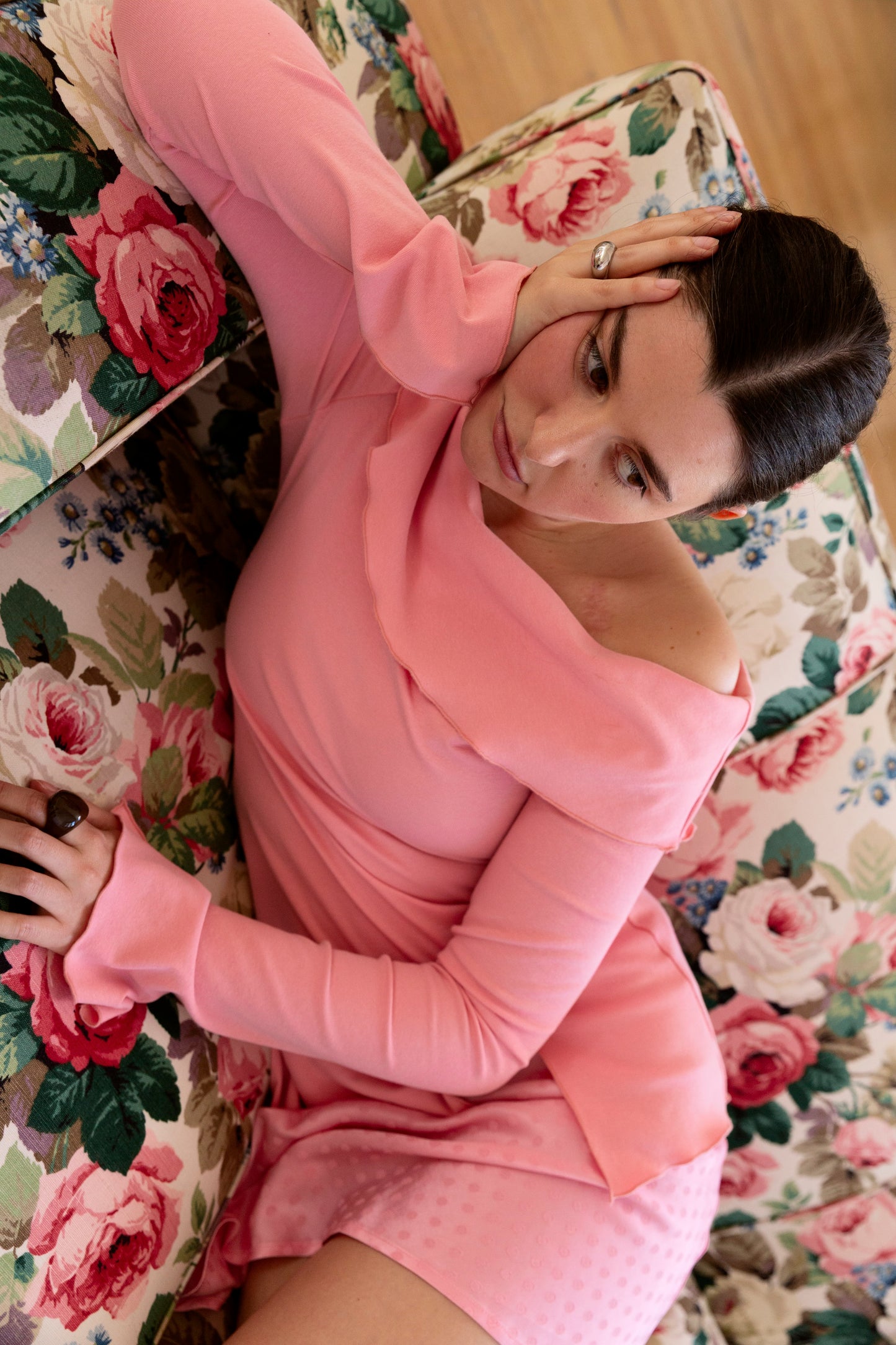 Bardot Long Sleeve Top Rosa