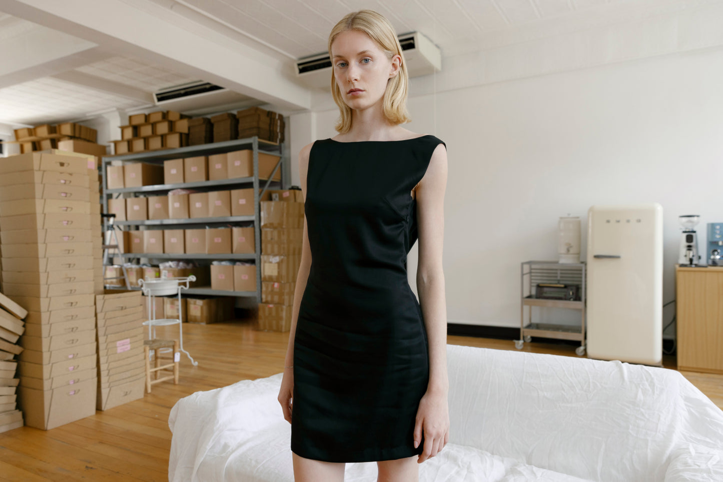 Cowl Back Mini Dress Nera