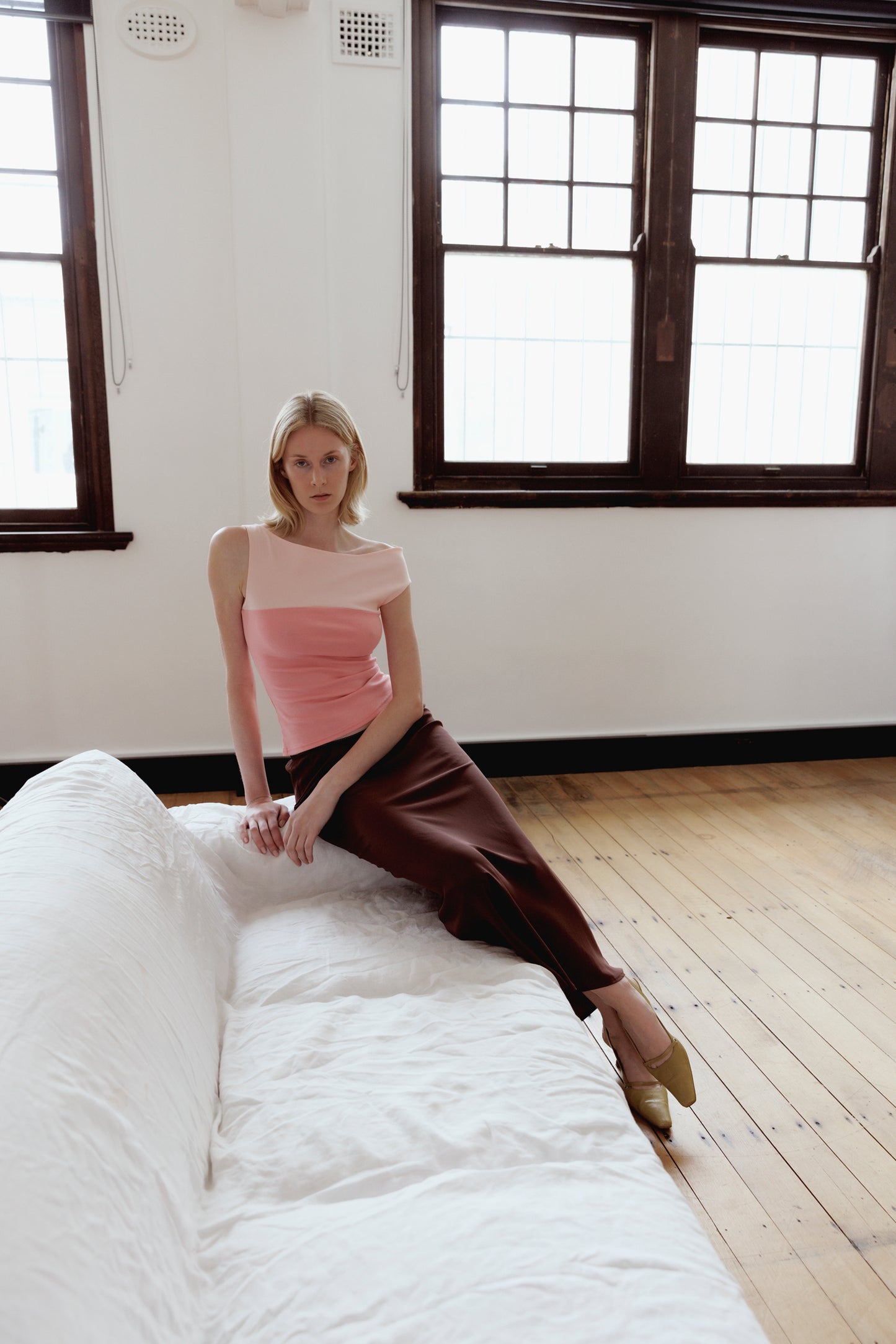 Bias Mid Skirt Ciocco