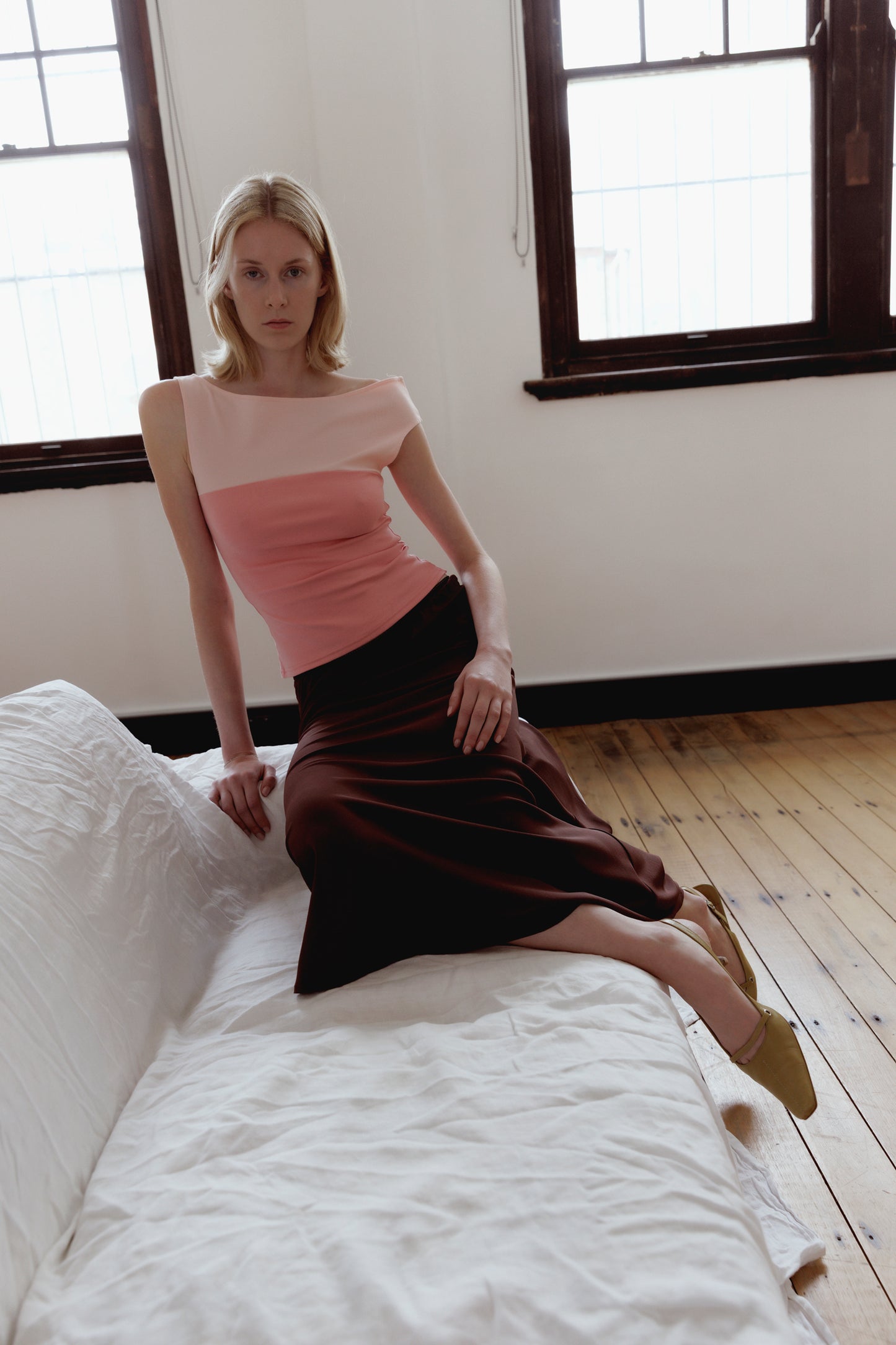 Bias Mid Skirt Ciocco