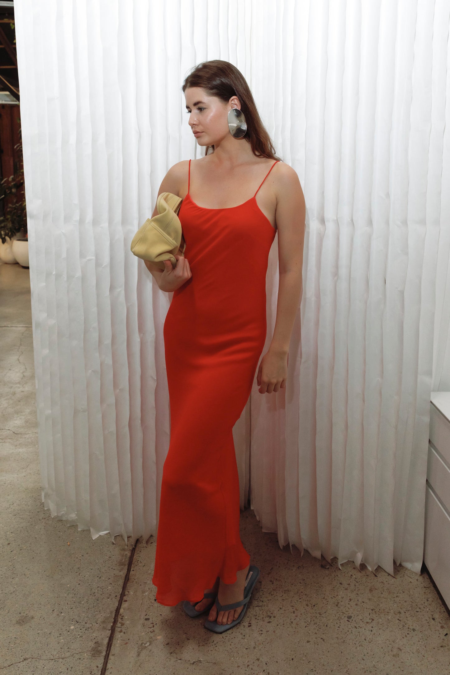 Bias Slip Dress Pomodoro