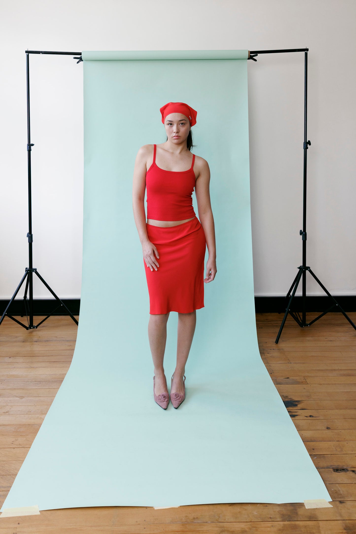 Bias Knee Skirt Pomodoro