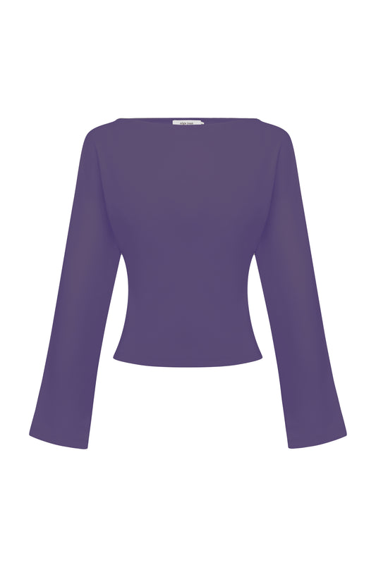 Bateau Long Sleeve Washed Viola