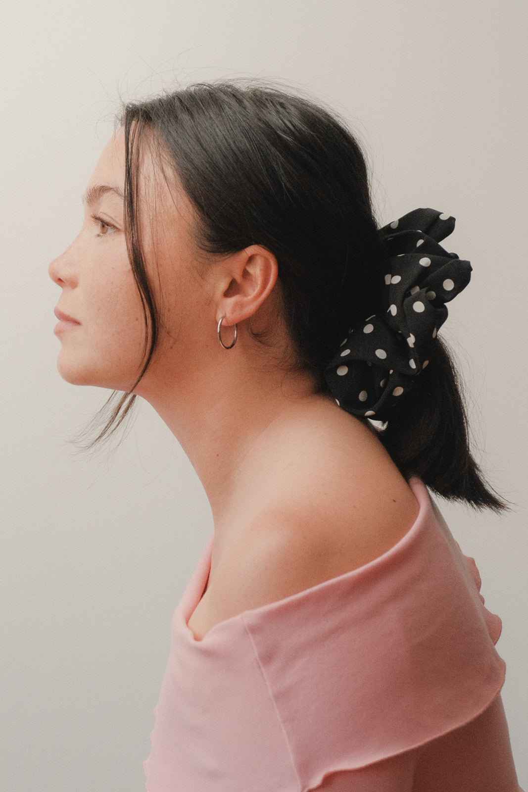 Oversized Scrunchie Pois Nera