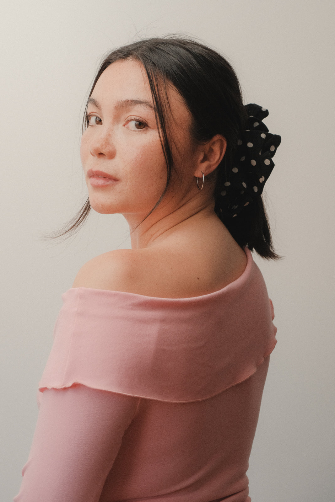Oversized Scrunchie Pois Nera