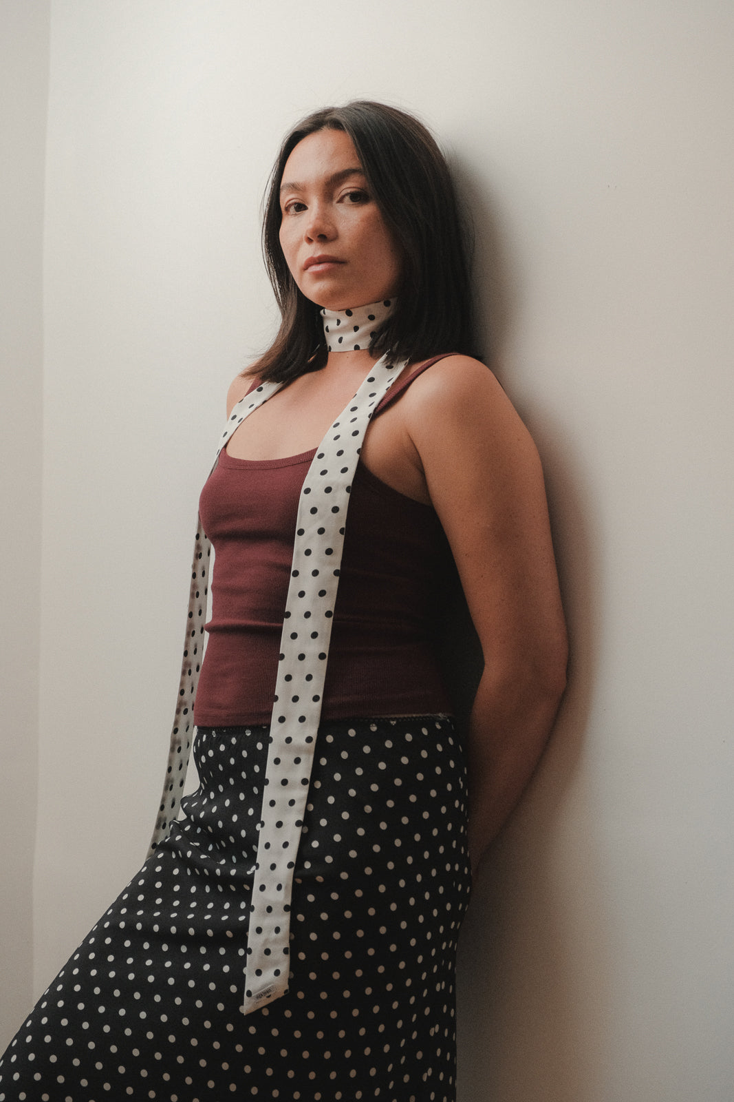 Neck Scarf Pois Bianca