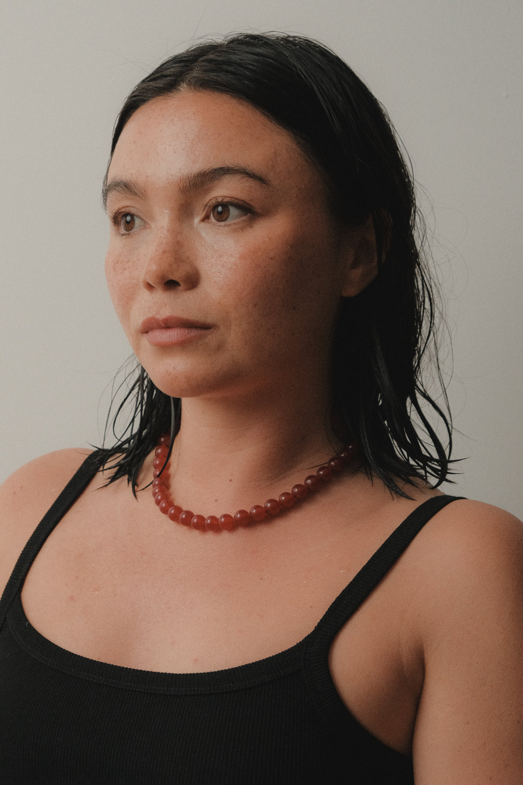 Olga Joan Sun Ray Necklace Red Jade (M)