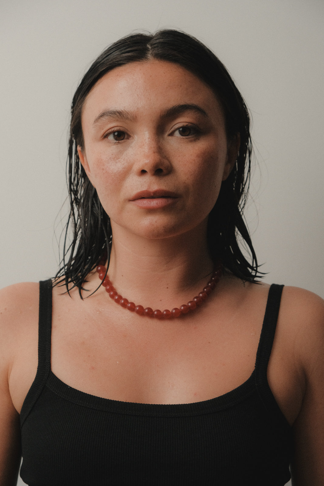 Olga Joan Sun Ray Necklace Red Jade (M)