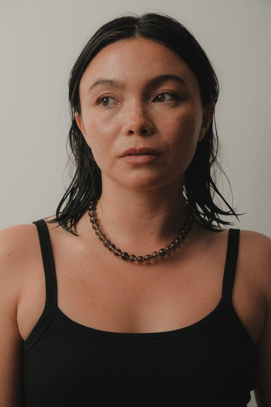 Olga Joan Sun Ray Necklace Smoky Quartz (M)