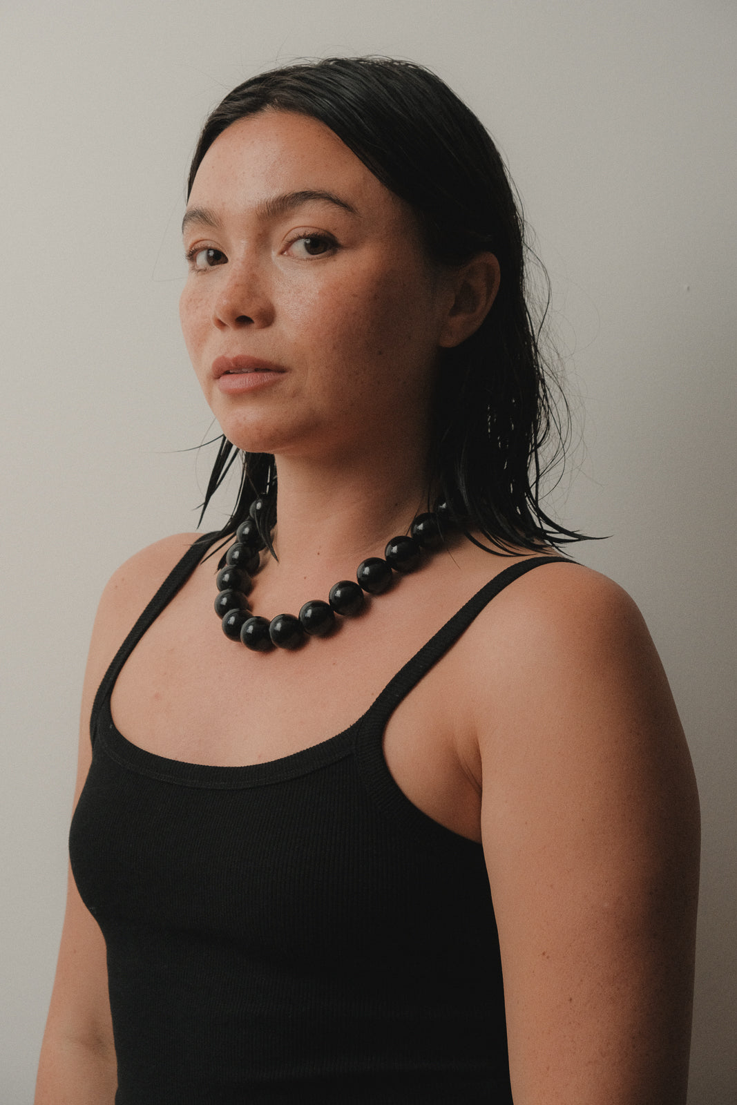 Olga Joan Sun Ray Necklace Onyx (L)