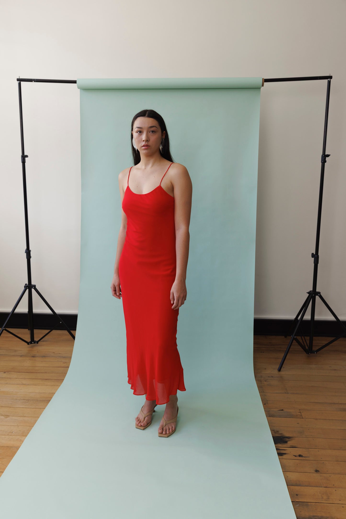 Bias Slip Dress Pomodoro