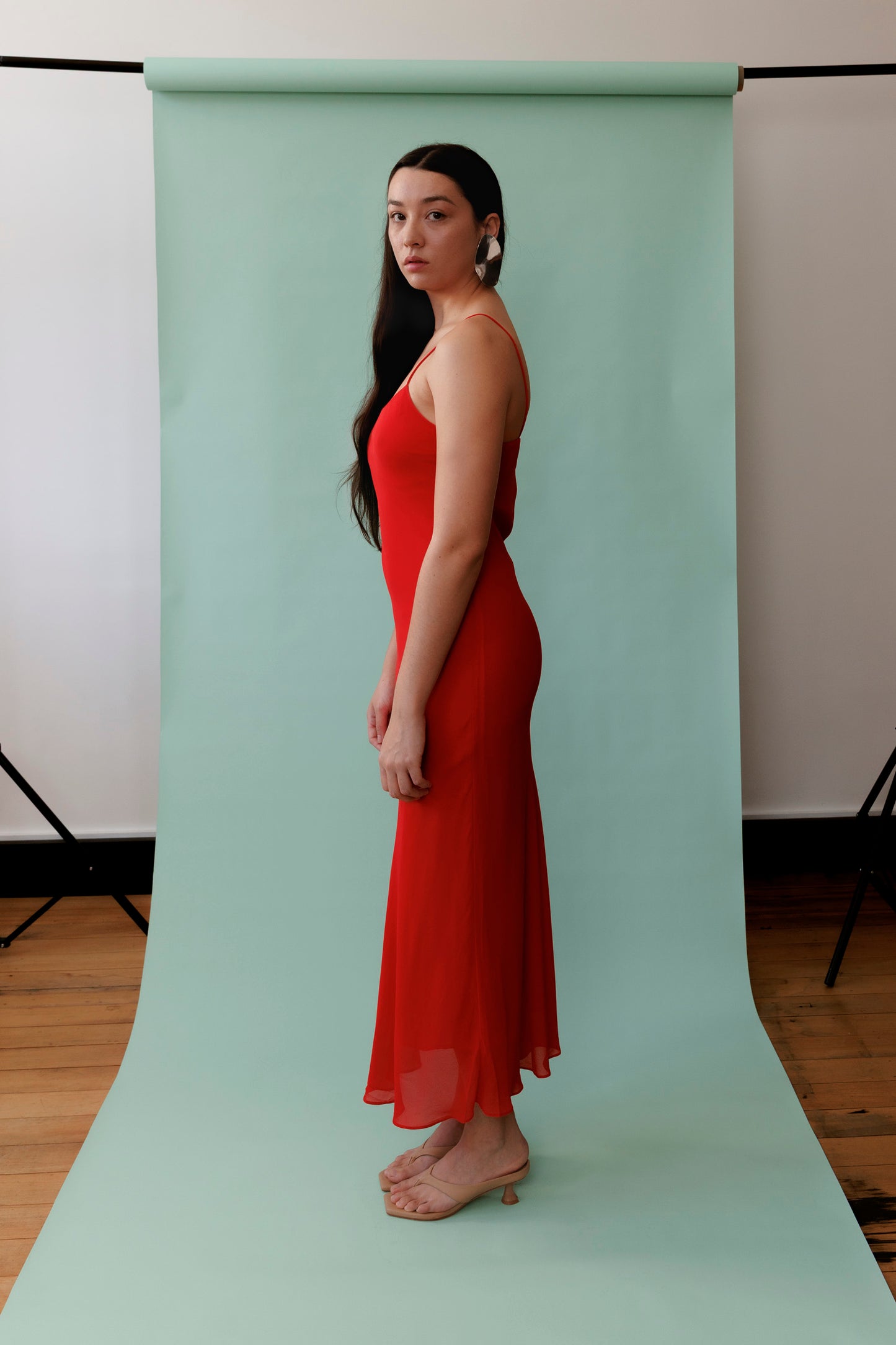 Bias Slip Dress Pomodoro