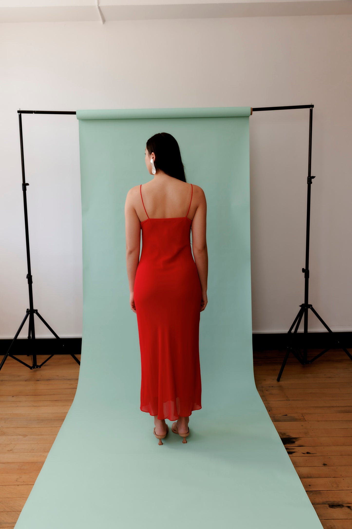 Bias Slip Dress Pomodoro