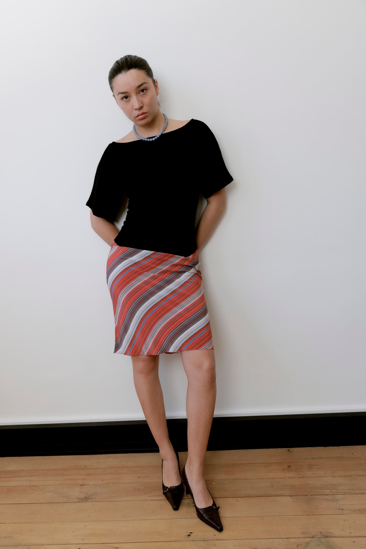 Bias Knee Skirt Corallo