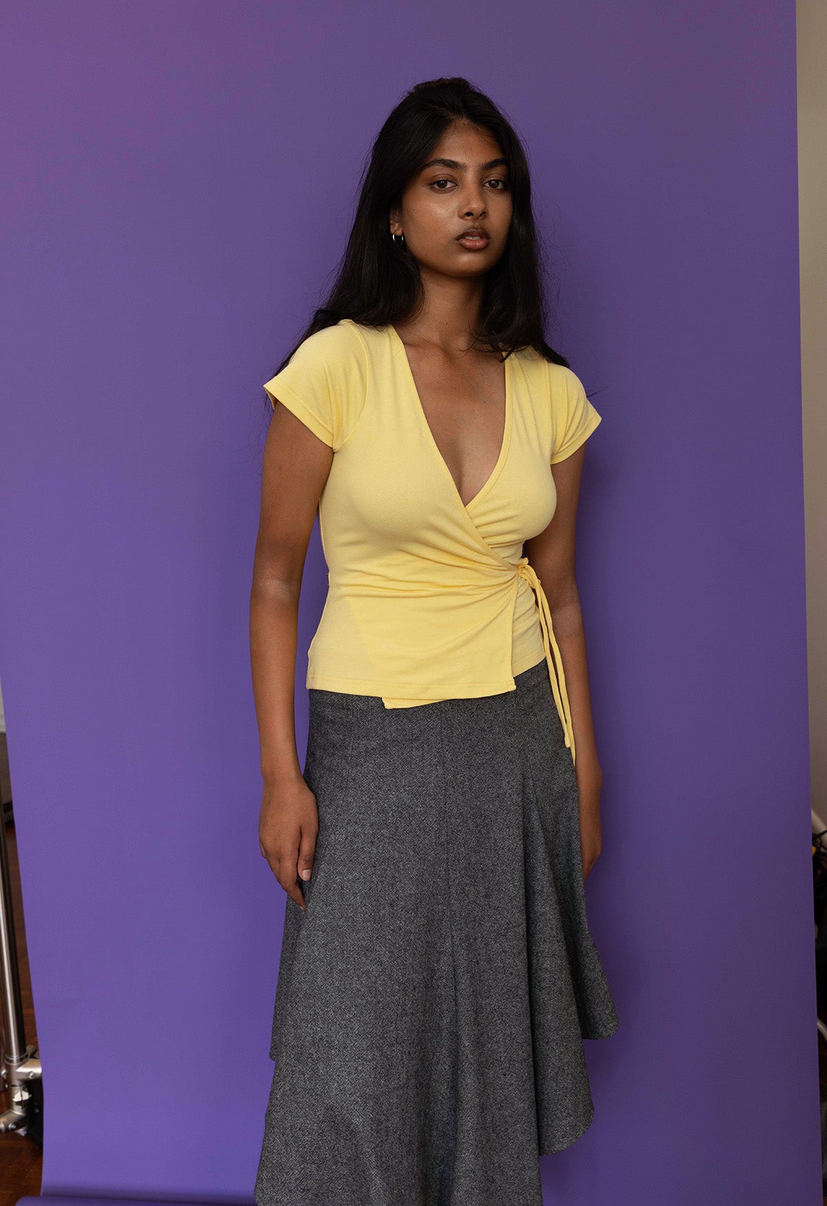 Cap-Sleeve Wrap Top Limone