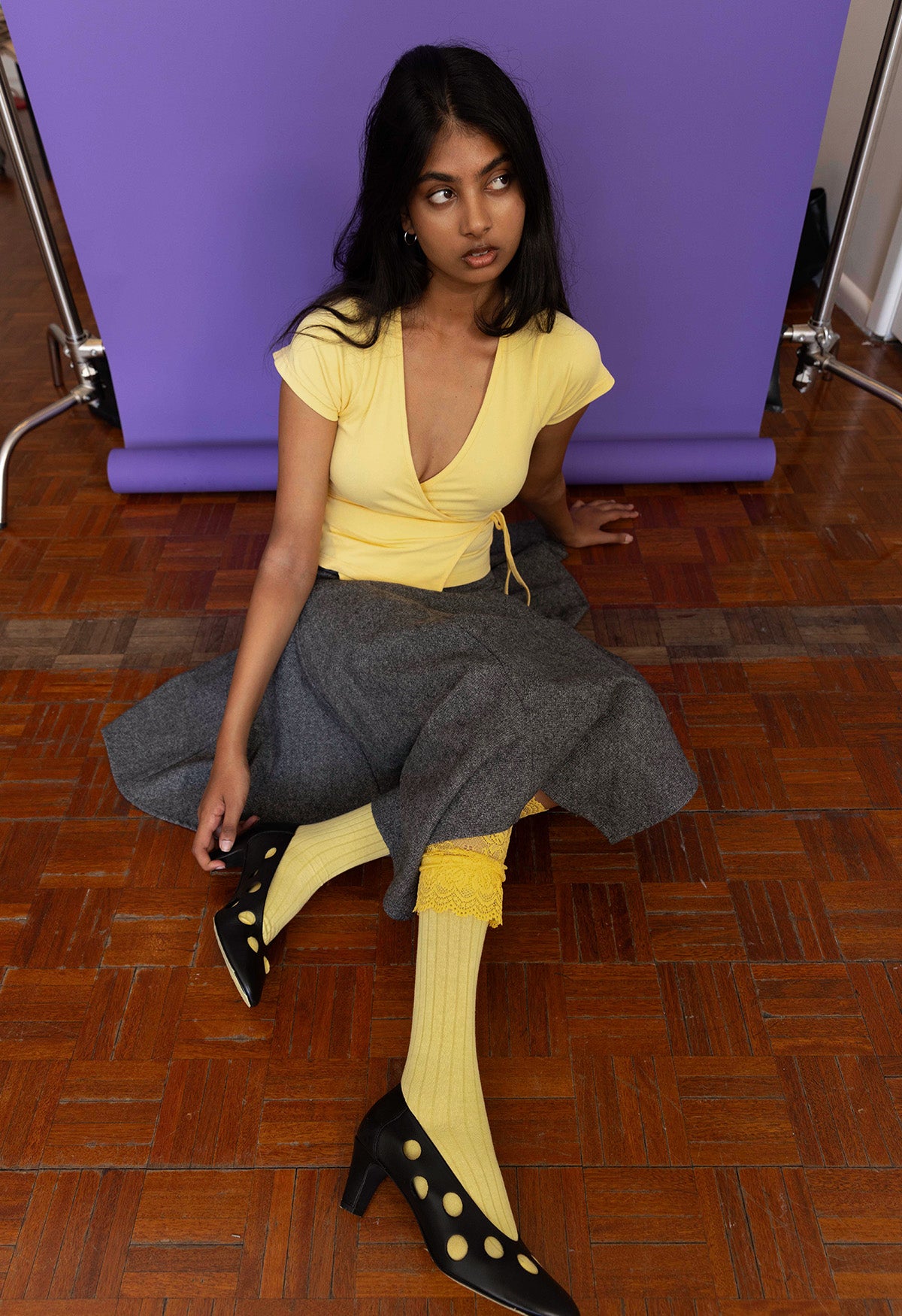 Cap-Sleeve Wrap Top Limone