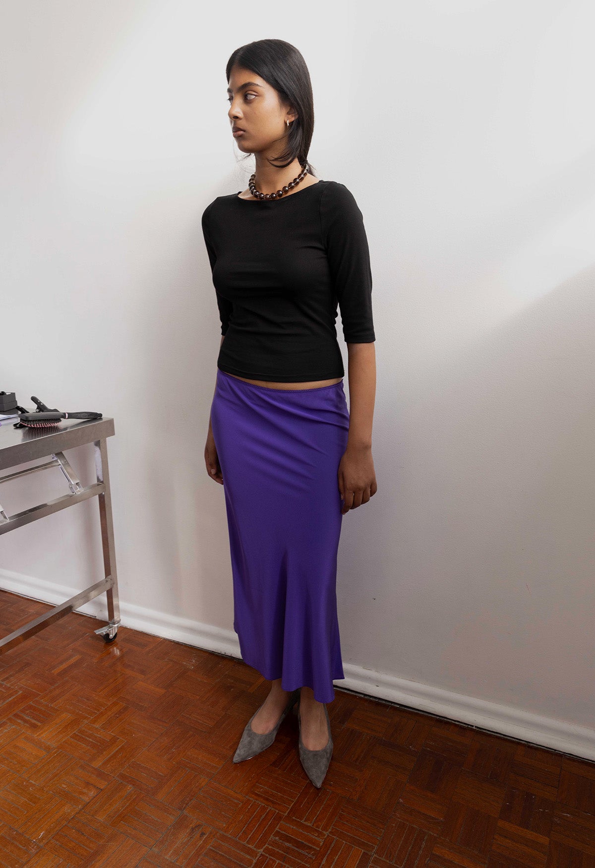 Bias Mid Skirt Viola