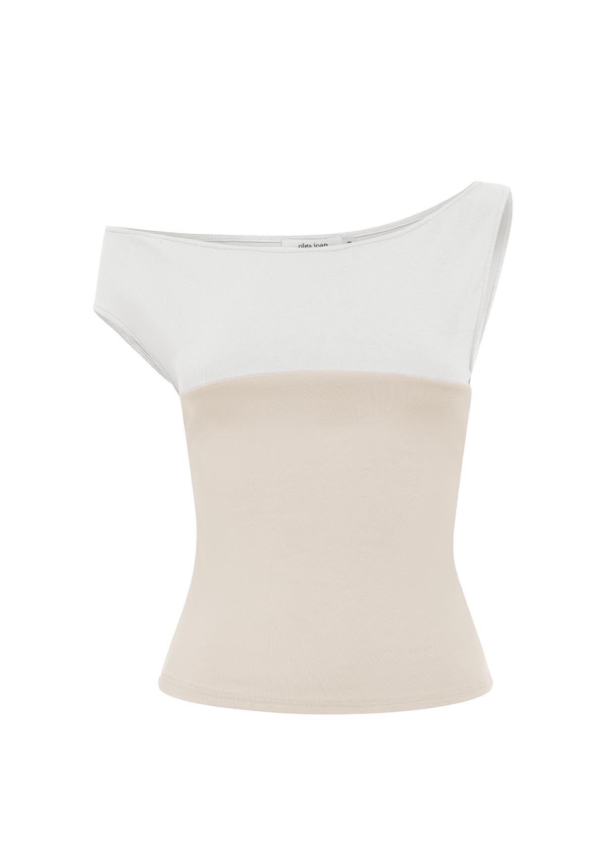 Asym Bardot Top Latte