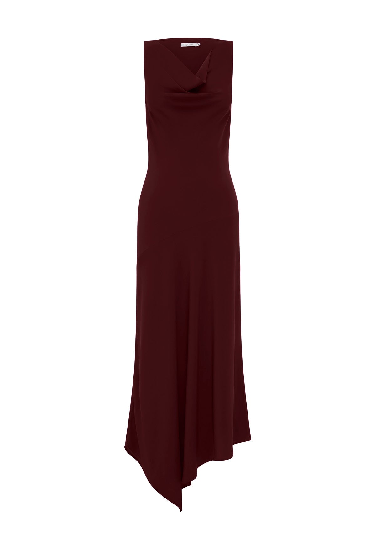 Asymmetrical Cowl Dress Vino