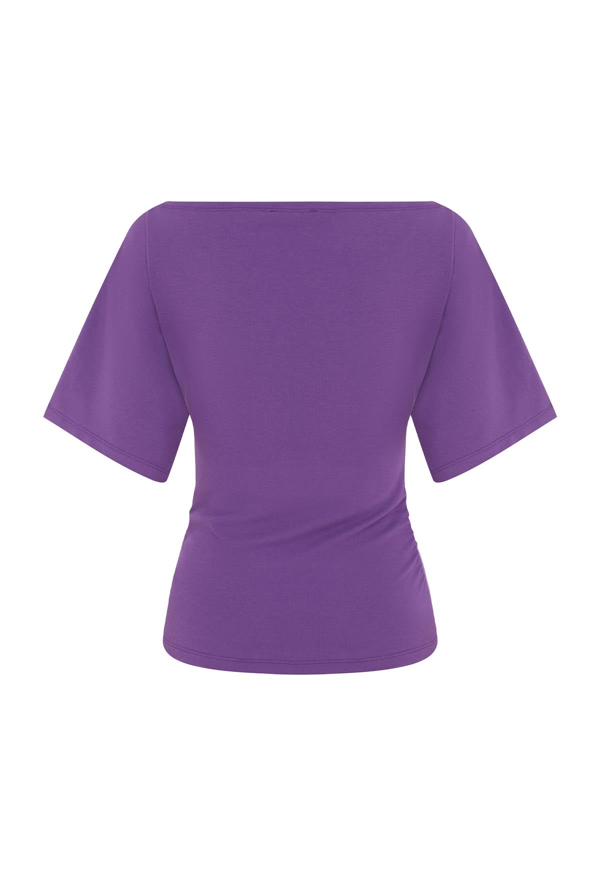 Bardot Ruched Top Viola