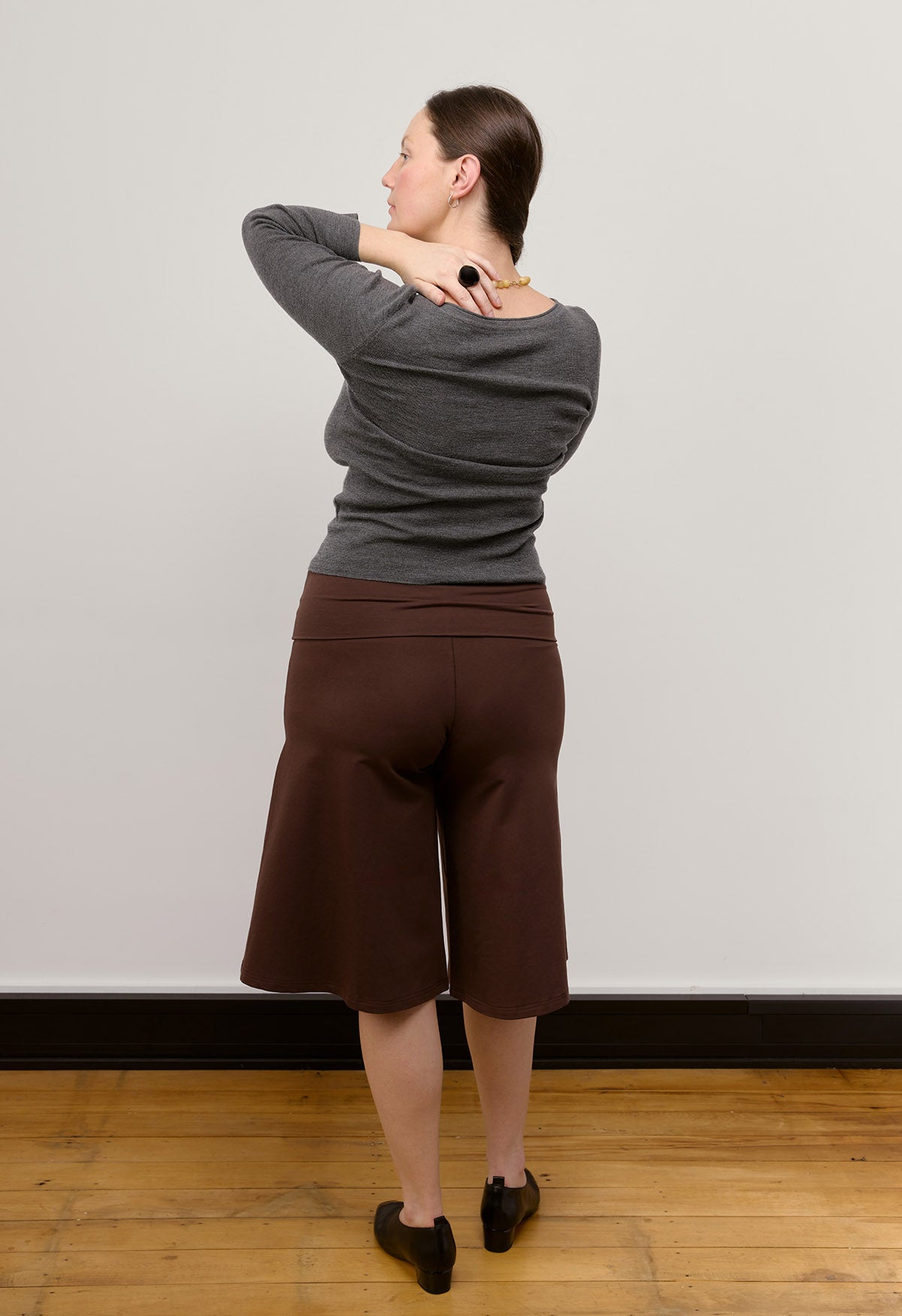 Bateau 3/4 Knit Top Grigio