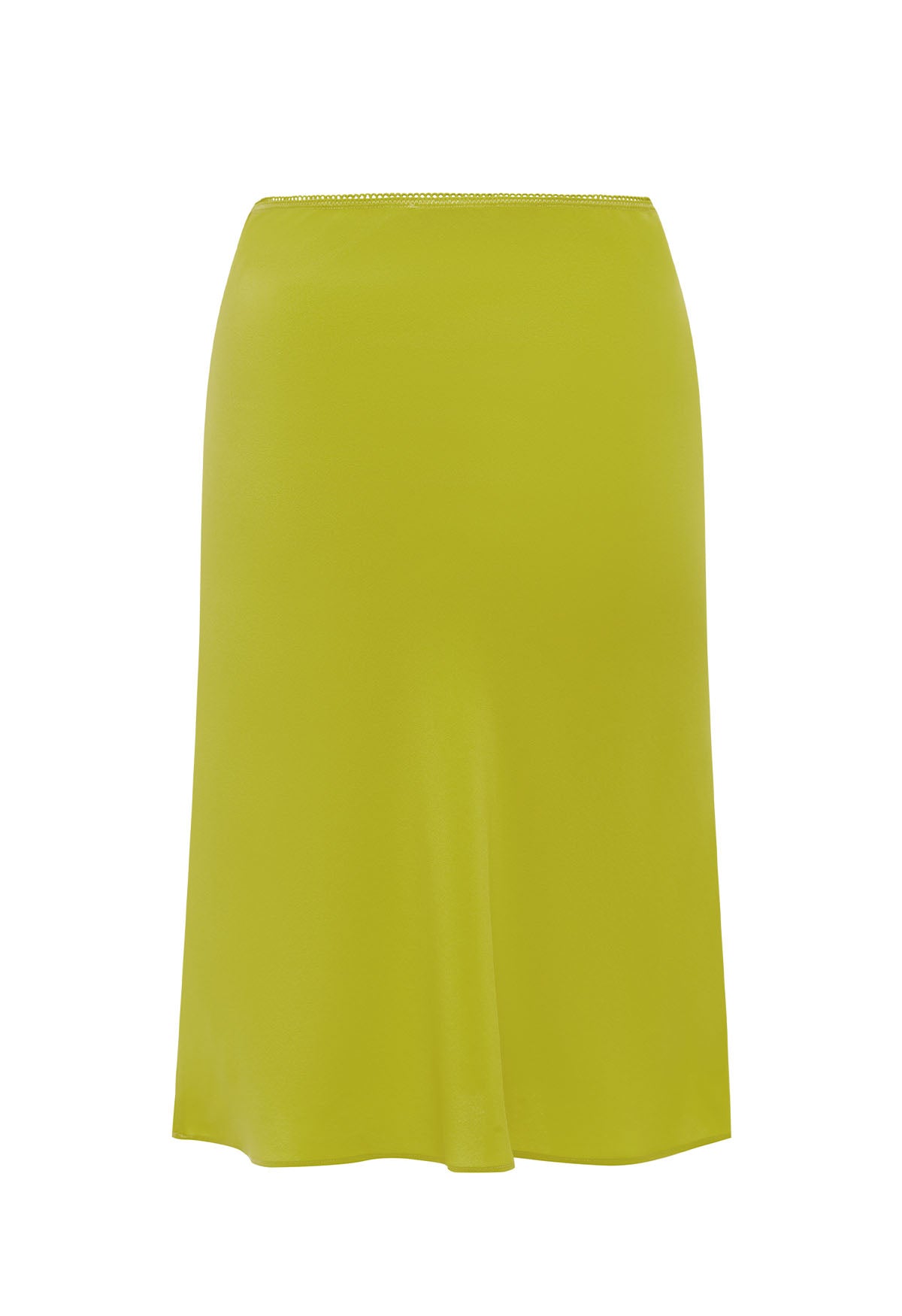Bias Knee Skirt Chartreuse
