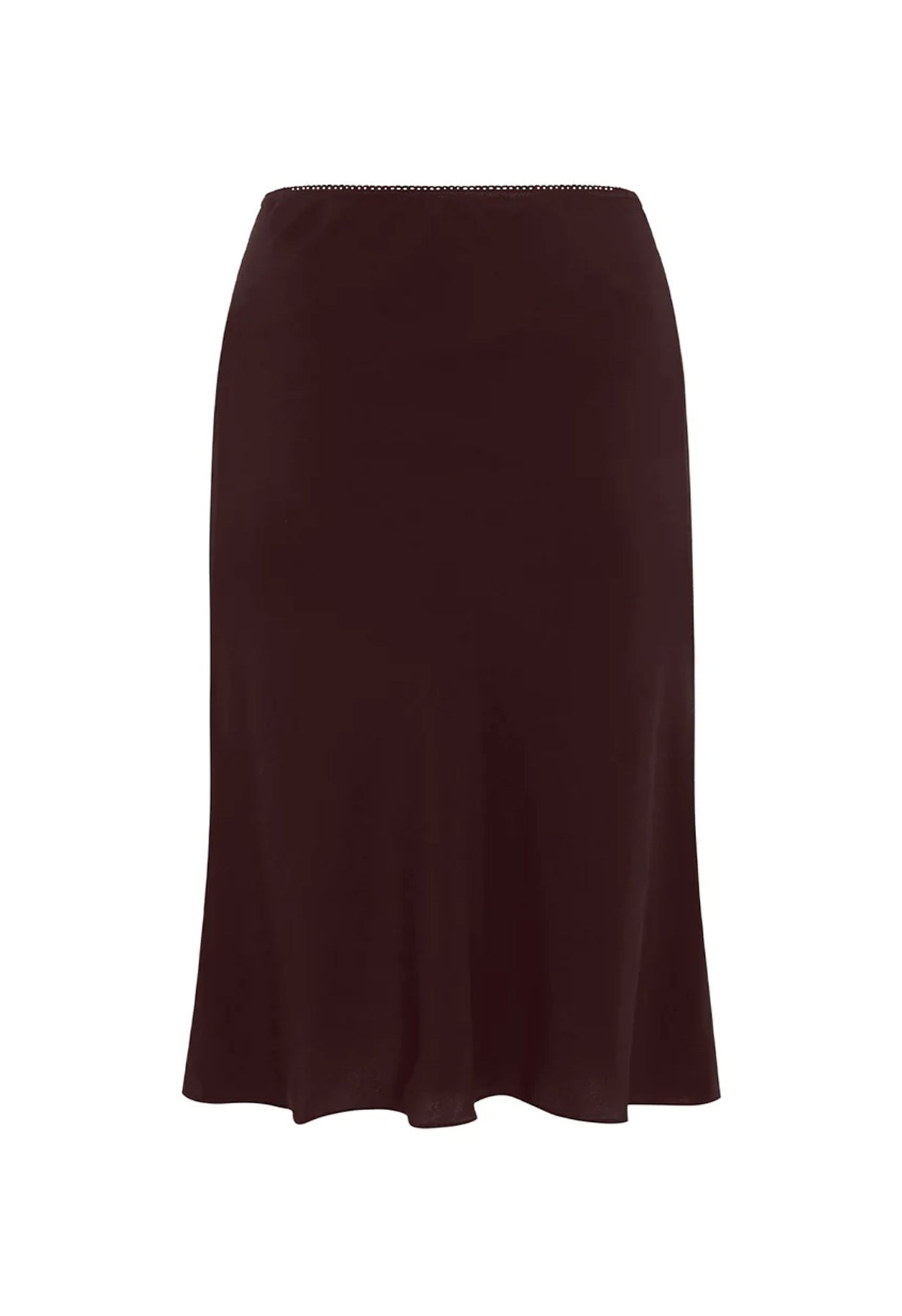 Bias Knee Skirt Ciocco Silk