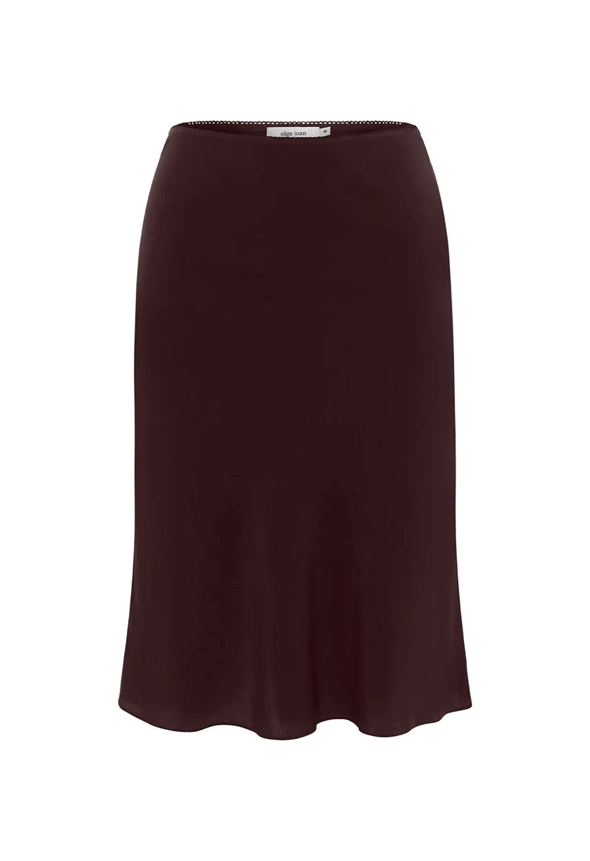 Bias Knee Skirt Ciocco Silk