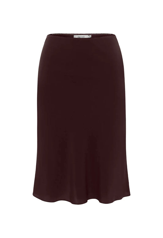 Bias Knee Skirt Ciocco Silk
