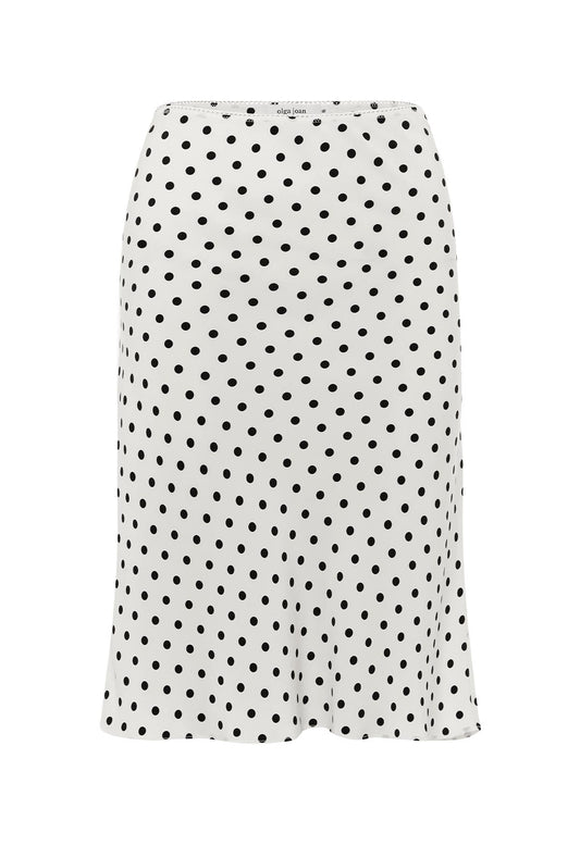 Bias Knee Skirt Pois Bianca