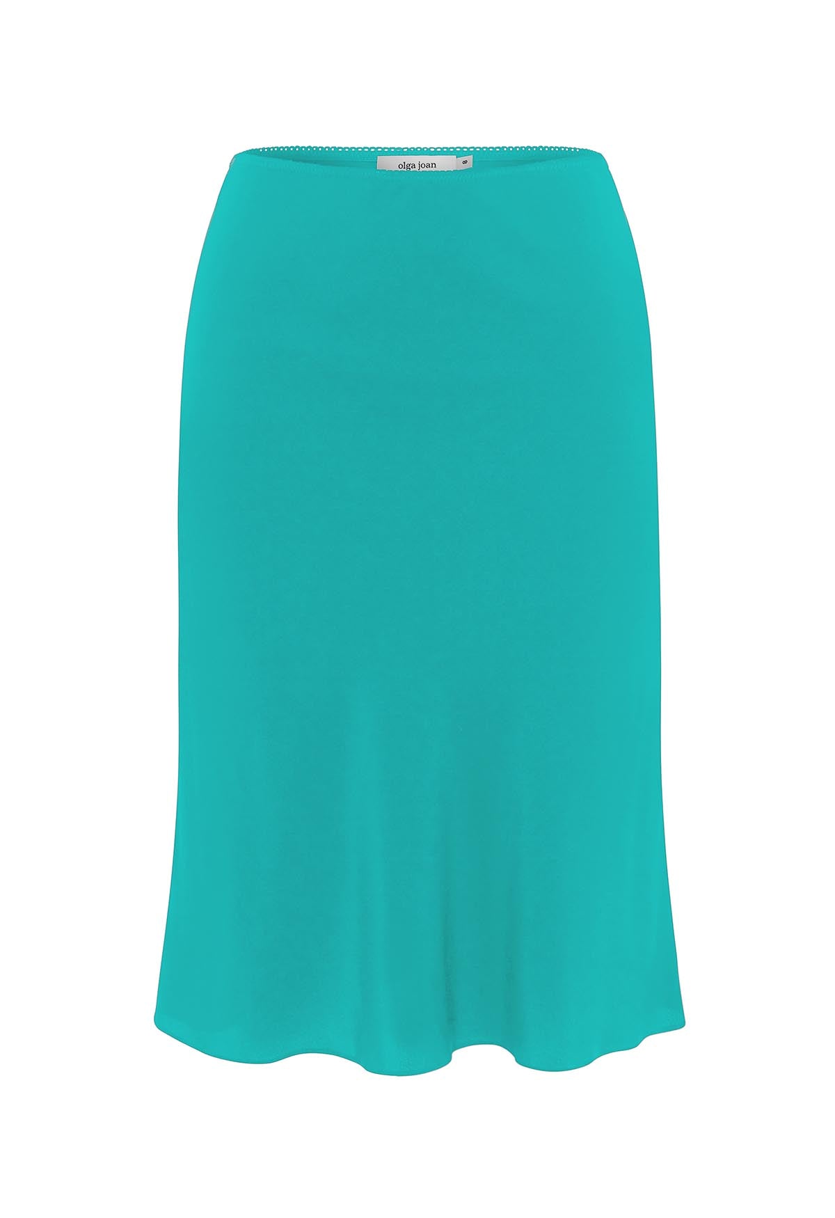 Bias Knee Skirt Turchese