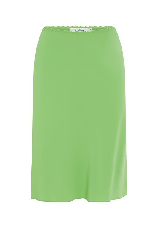 Bias Knee Skirt Verde