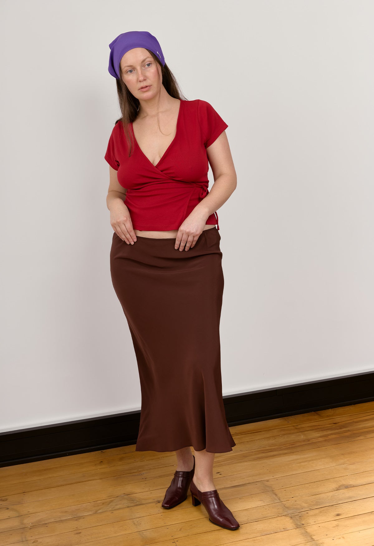 Bias Mid Skirt Ciocco