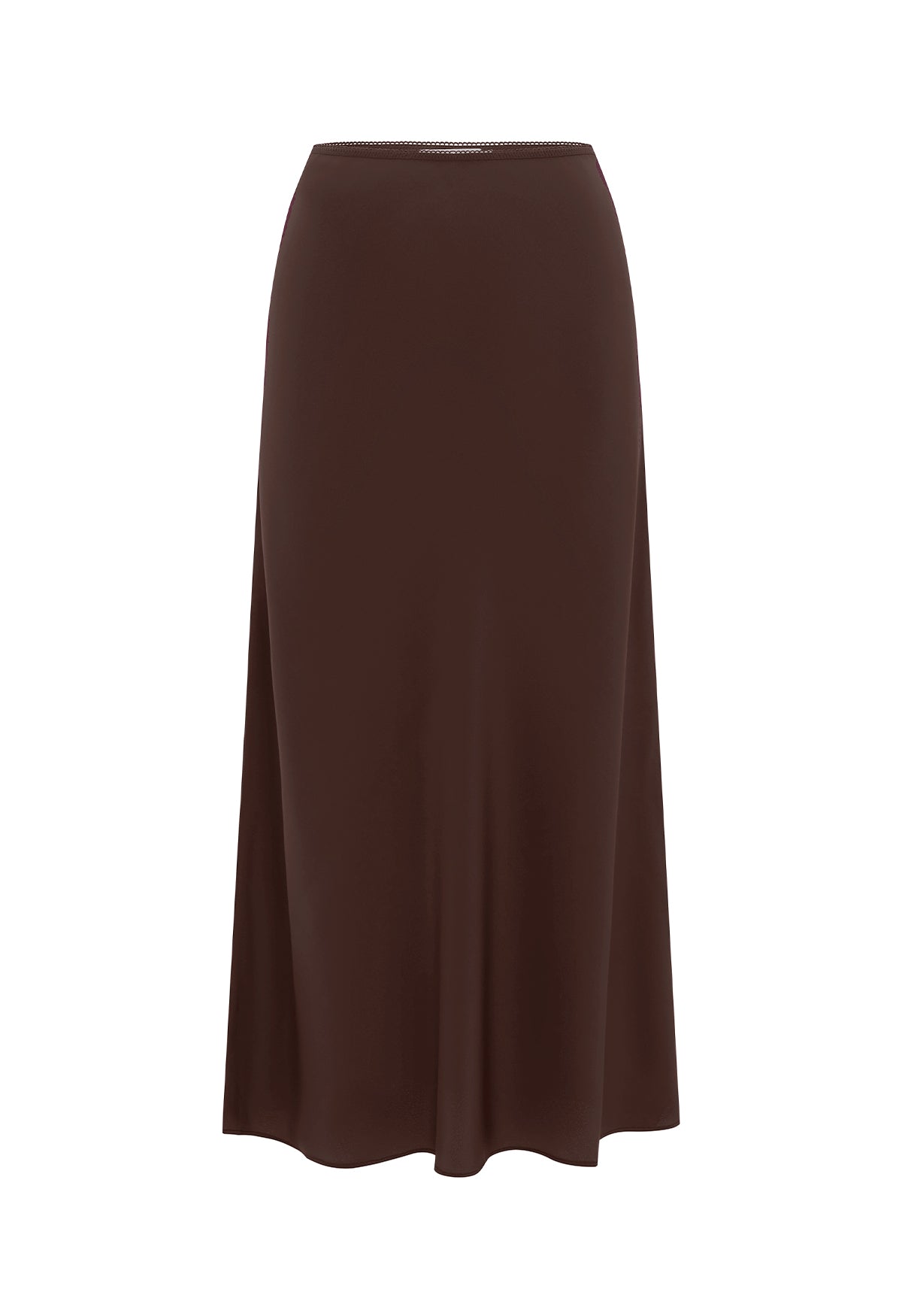 Bias Mid Skirt Ciocco Silk