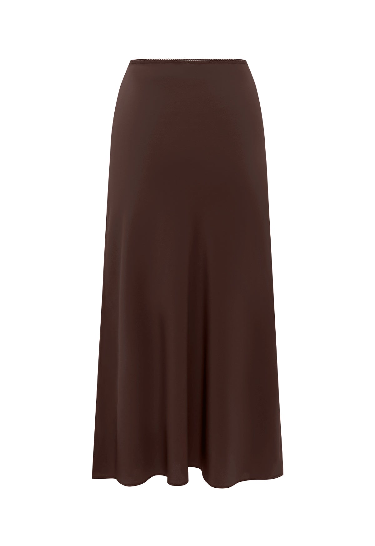 Bias Mid Skirt Ciocco Silk