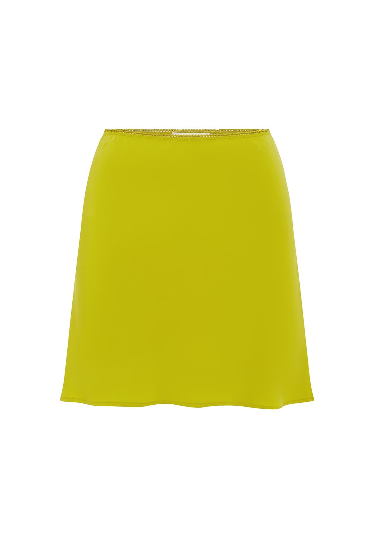 Bias Mini Skirt Chartreuse