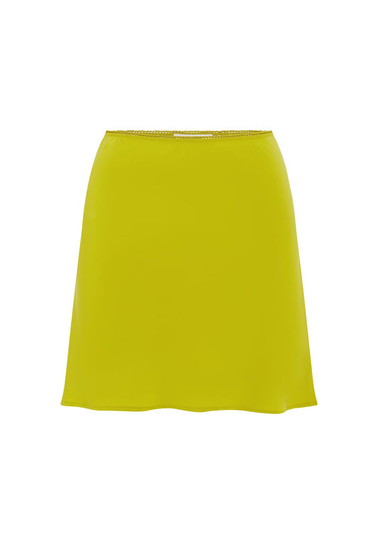 Bias Mini Skirt Chartreuse