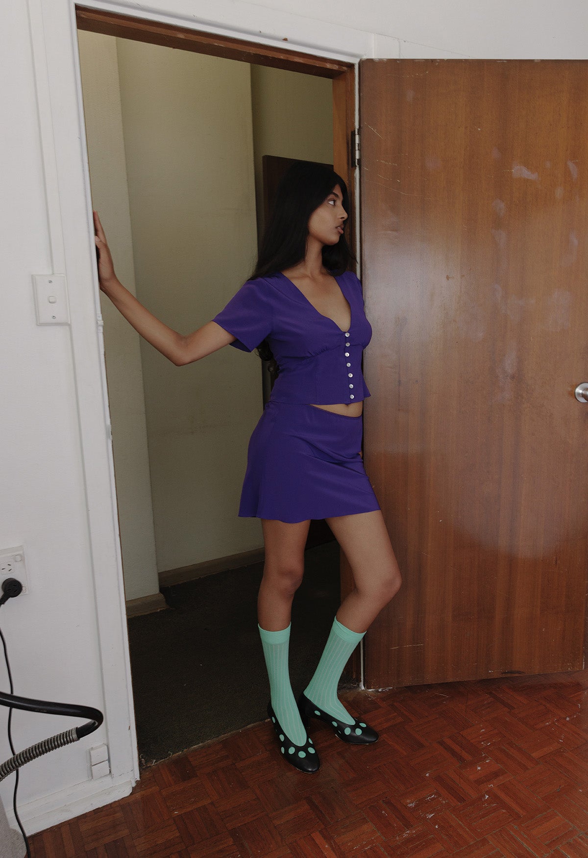 Bias Mini Skirt Viola