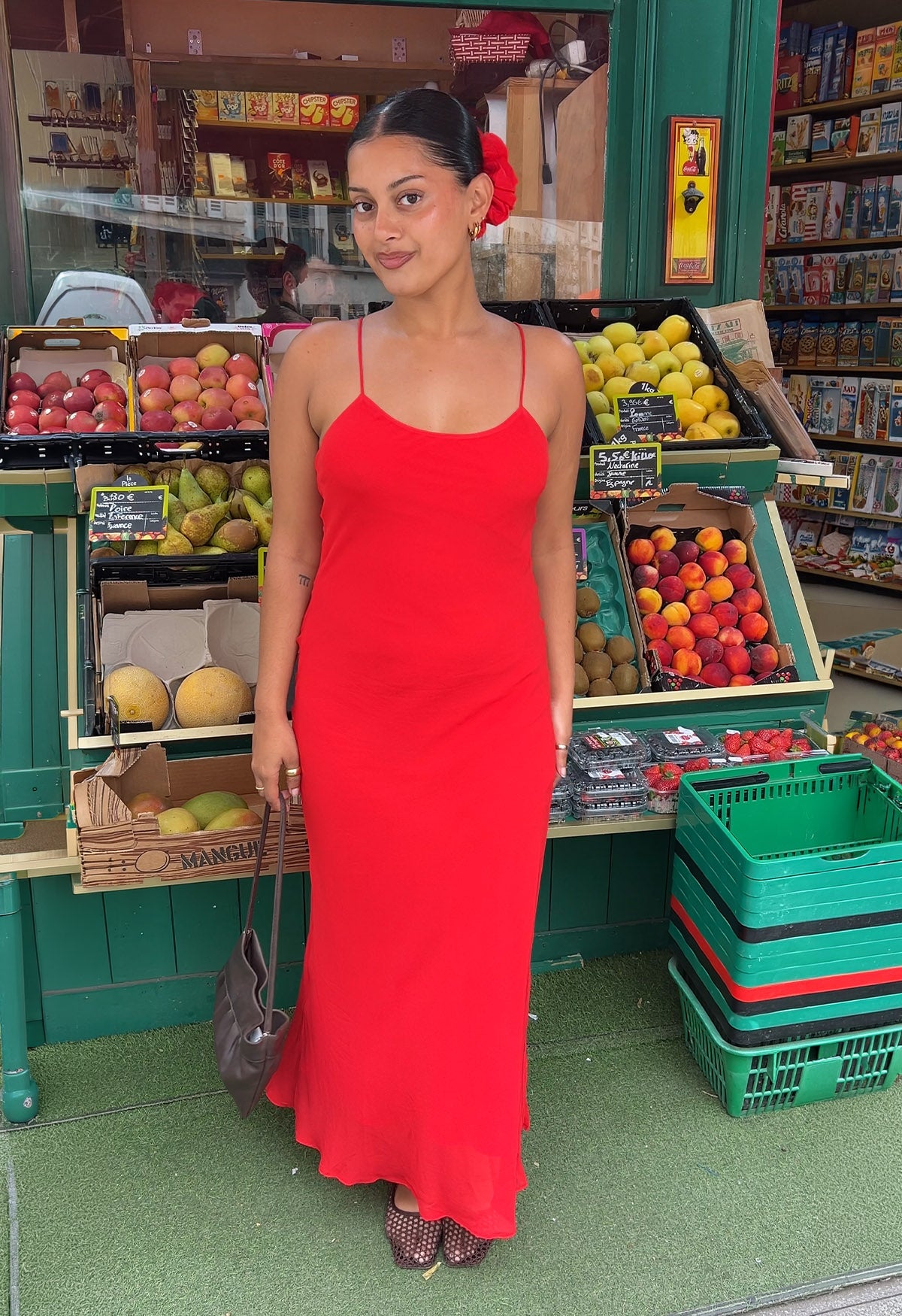 Bias Slip Dress Pomodoro